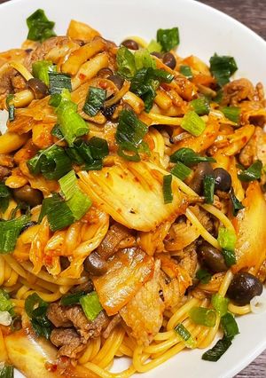 豚とキムチの和風パスタ-レシピのメイン写真