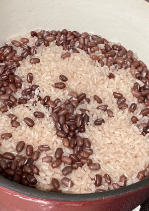 ほうろう鍋で作るお赤飯-レシピのメイン写真