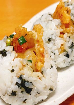 韓国のりの海老天むす-レシピのメイン写真