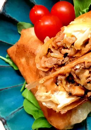 椎茸とクリームチーズの揚げない春巻き-レシピのメイン写真