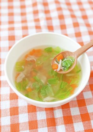 レタスとにんじんのツナスープ離乳食後期-レシピのメイン写真