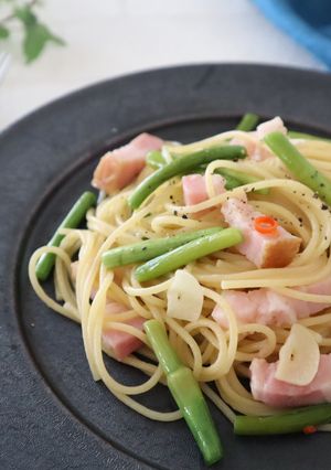 ベーコンとニンニクの芽のパスタ-レシピのメイン写真