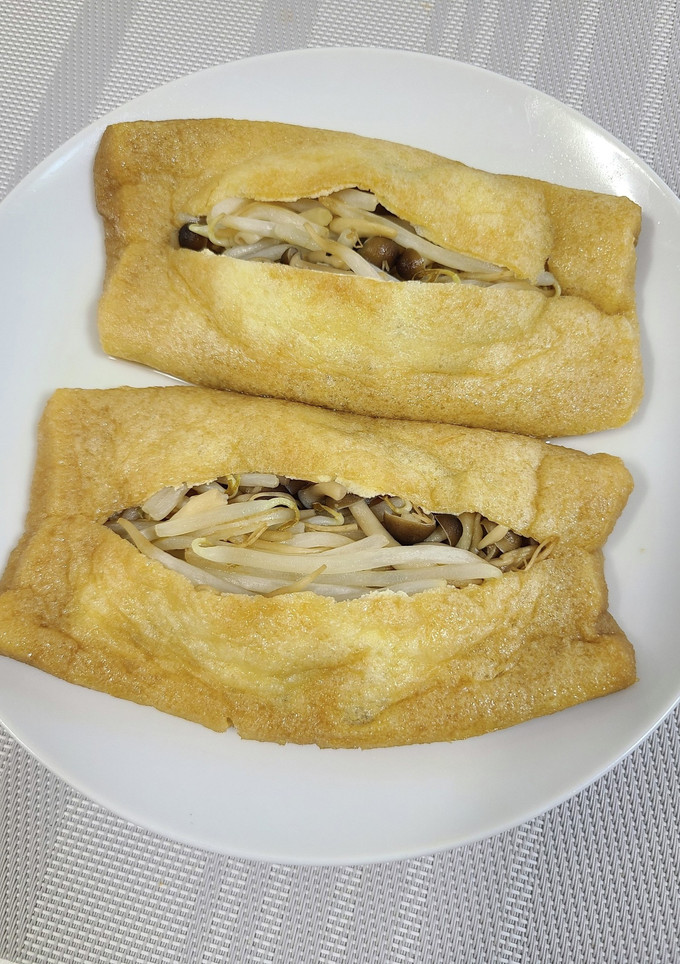 油揚げのモヤシとシメジの包み煮-レシピのメイン写真