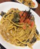 超簡単に◎海苔佃煮で濃厚クリームパスタ✨