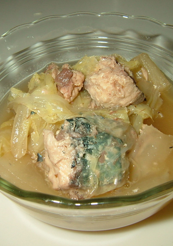 白菜とさば缶の炊いたの（おつゆ風）-レシピのメイン写真