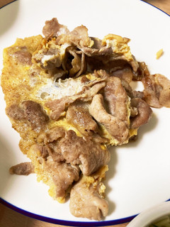 豚薄切り肉の卵とじ-レシピのメイン写真