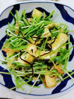 豆苗と油揚・桜えび入り塩こんぶ和え♬-レシピのメイン写真