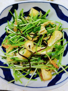 豆苗と油揚・桜えび入り塩こんぶ和え♬-レシピのメイン写真