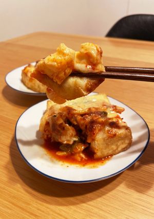ダイエット飯！厚揚げとキムチのチーズ焼き-レシピのメイン写真