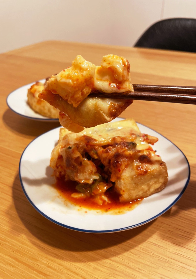 ダイエット飯！厚揚げとキムチのチーズ焼き-レシピのメイン写真