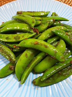 スナップエンドウの生姜醤油炒め-レシピのメイン写真