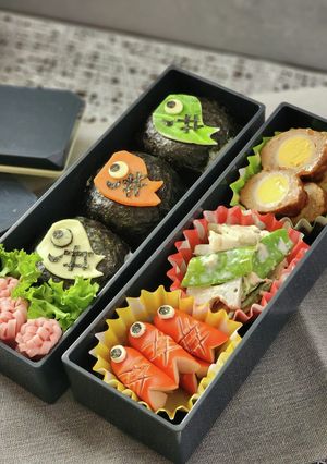 【キャラ弁・こどもの日】こいのぼり弁当♪-レシピのメイン写真