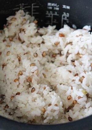 白米2合と紫もち麦大さじ2を炊飯器で炊く-レシピのメイン写真