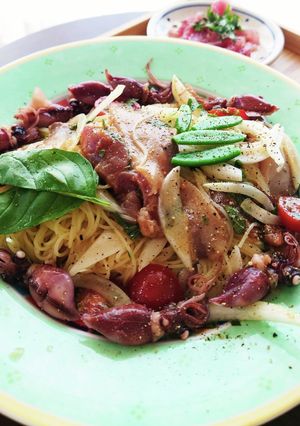 カツオとブリとホタルイカの冷製パスタ-レシピのメイン写真