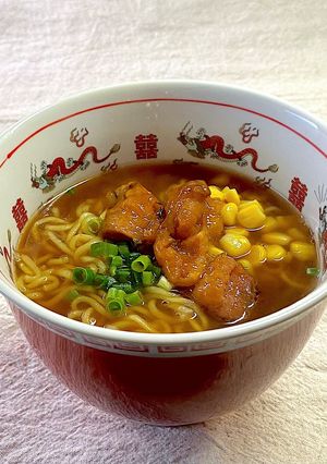 ラーメンに！焼豚の代わりに焼き鳥の缶詰-レシピのメイン写真