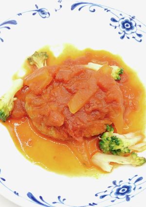 【病院】煮こみハンバーグ【給食】-レシピのメイン写真