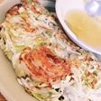 新玉ねぎと春キャベツのモチモチ焼き!