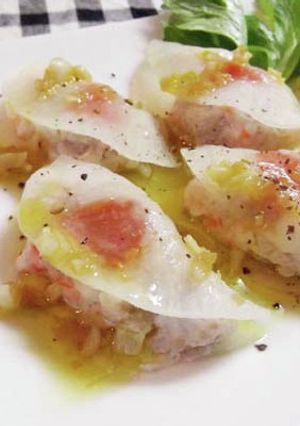大根エビ餃子のアホ オリーブオイルがけ-レシピのメイン写真