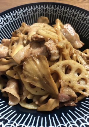 豚バラ蓮根オイスターソース炒め-レシピのメイン写真