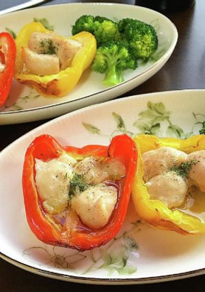 パプリカとささみの焼きアヒージョ-レシピのメイン写真