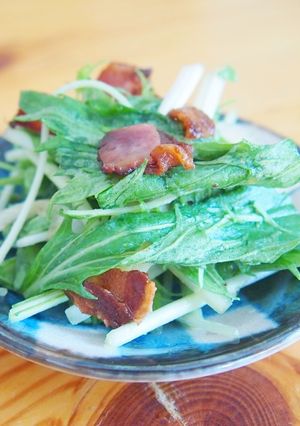 お店みたい♪水菜とベーコンのレモンサラダ-レシピのメイン写真