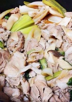 10分!エレンギ小松菜ウスターソース炒め-レシピのメイン写真