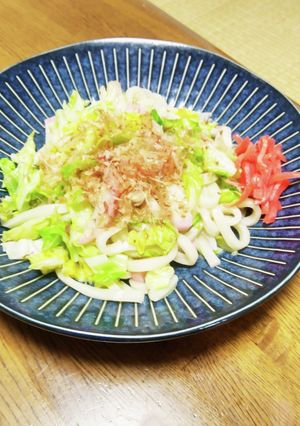 春キャベツとカマボコの焼うどん-レシピのメイン写真