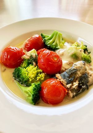 ひとりランチ 簡単サバ缶でイタリア風-レシピのメイン写真