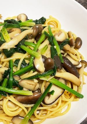 ほうれん草ときのこの和風パスタ-レシピのメイン写真