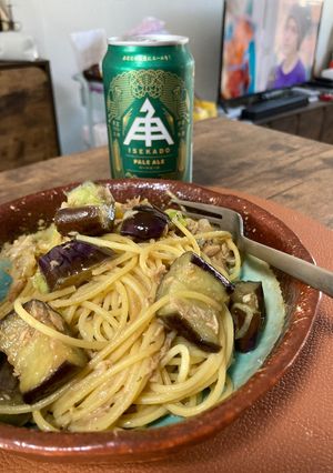ツナとナスのネギケーパー醤油パスタ-レシピのメイン写真