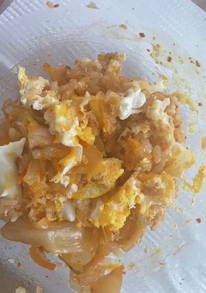 貧乏ズボラ飯キムチチャーハン電子レンジ-レシピのメイン写真