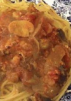 “チキンのトマト煮スパゲッティ de Tanto!”-レシピのメイン写真