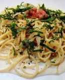 新玉ねぎで♪簡単明太子クリームパスタ♪
