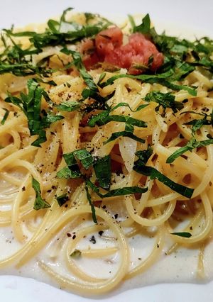 新玉ねぎで♪簡単明太子クリームパスタ♪-レシピのメイン写真