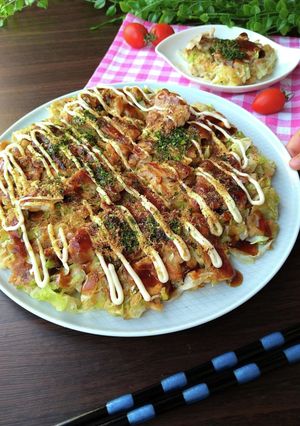 お麩と春キャベツのヘルシーお好み焼き-レシピのメイン写真