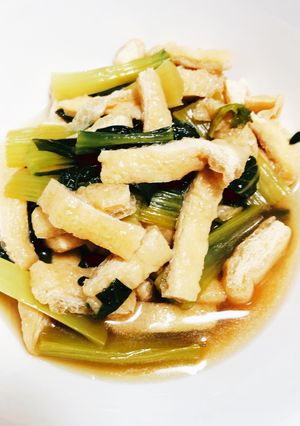 テキトー料理　小松菜と刻み揚げの煮物-レシピのメイン写真