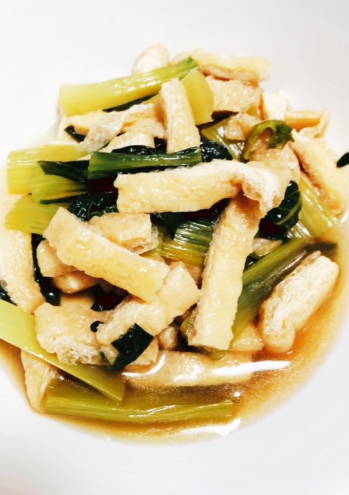 テキトー料理　小松菜と刻み揚げの煮物-レシピのメイン写真