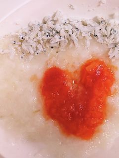 離乳食 中期 ハートお粥-レシピのメイン写真