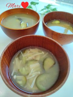 長なすとえのきのお味噌汁-レシピのメイン写真
