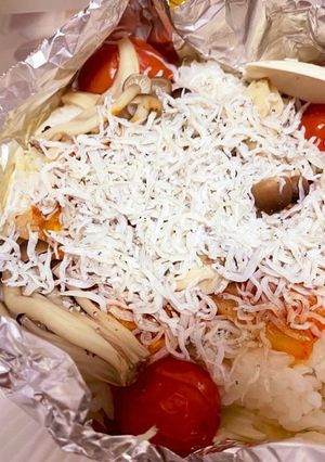しらすとキムチでお手軽ホイル焼きごはん-レシピのメイン写真
