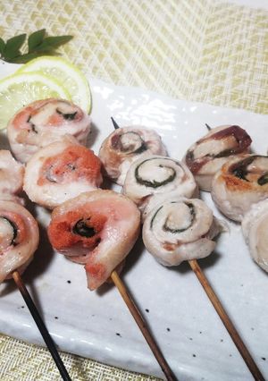 明太&梅肉ロールの焼き鳥-レシピのメイン写真