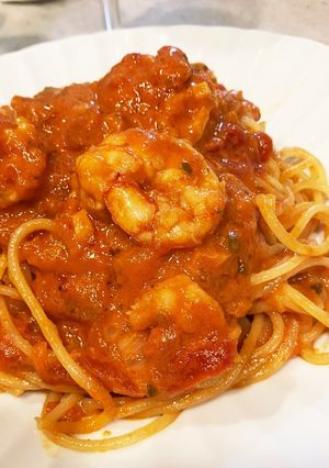 【茅乃舎】濃厚!海老トマトクリームパスタ-レシピのメイン写真