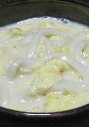 コーンスープかき玉うどん-レシピのメイン写真
