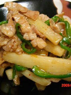 長芋&豚肉チンジャオロース☆-レシピのメイン写真