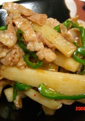 長芋＆豚肉チンジャオロース☆-レシピのメイン写真