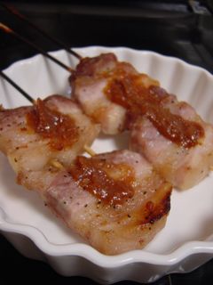 酒の肴☆豚バラ肉の串焼きにんにく味噌-レシピのメイン写真
