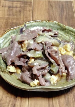 ナスと牛たん炒め-レシピのメイン写真