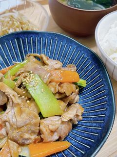 豚こまとちんげんさいのピリ辛炒め-レシピのメイン写真
