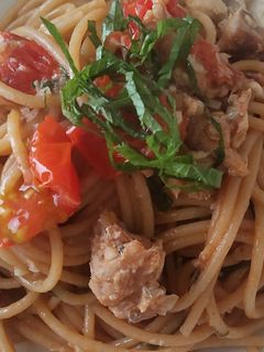 サバ缶とトマトのオイルパスタ-レシピのメイン写真