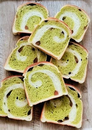 抹茶と甘納豆のマーブルパン-レシピのメイン写真